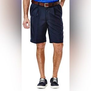 HAGGAR MENS DRESS SHORTS DARK NAVY BLUE 44